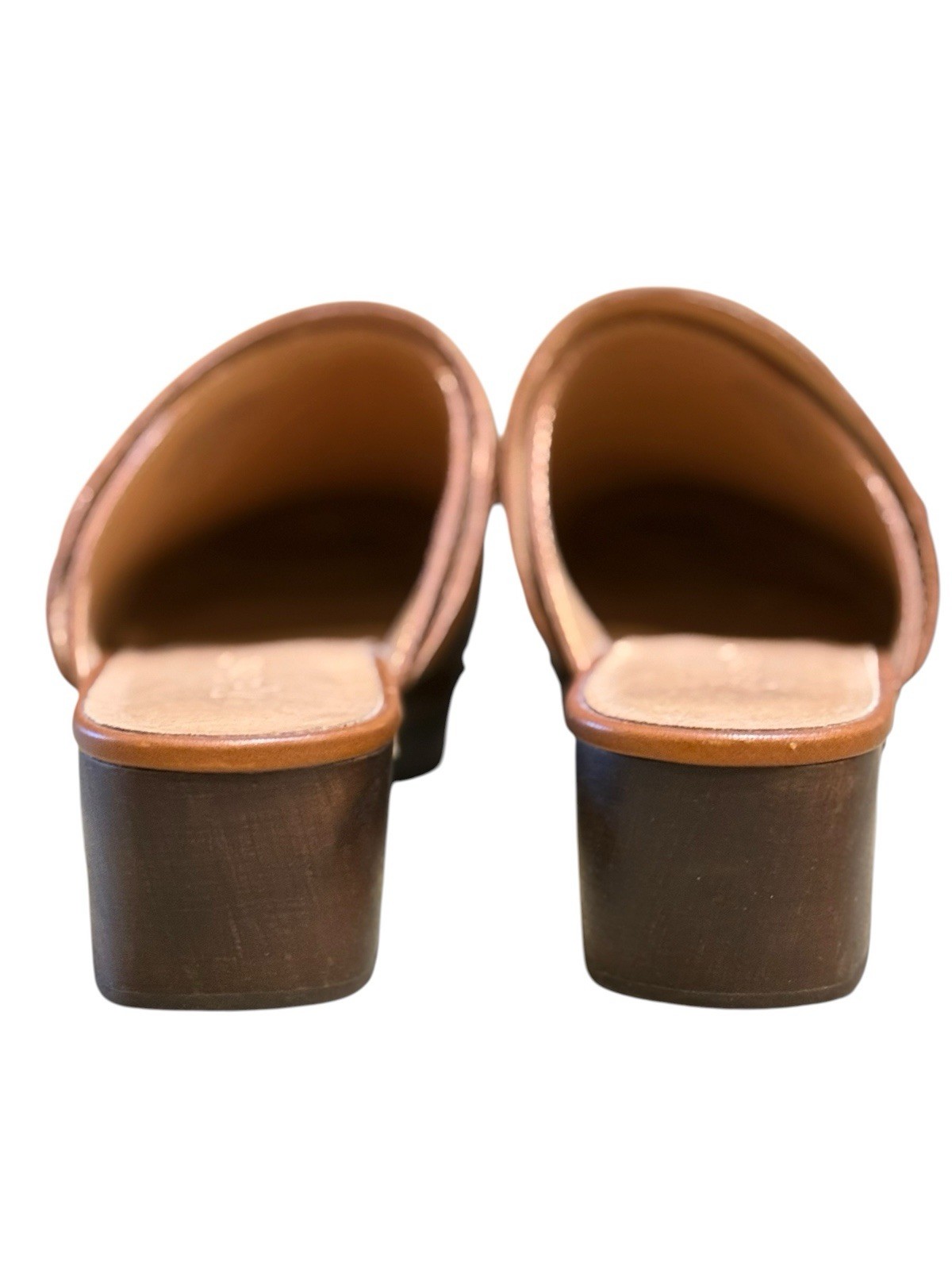Madewell Women’s Brown Leather Studded Clog Mule Slip On Closed Toe 7 NG681