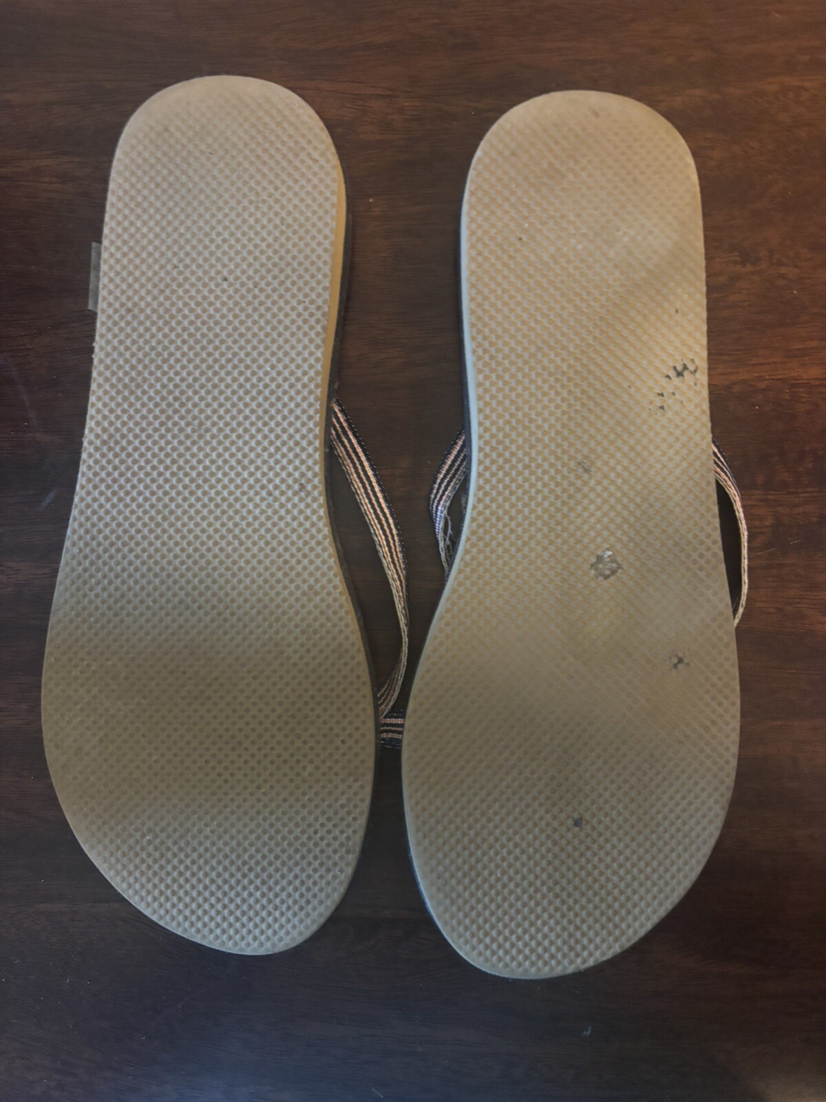 J. Crew Red White Blue Ribbon Bow Basket Weave Insole Flip Flop Sandals Sz 8