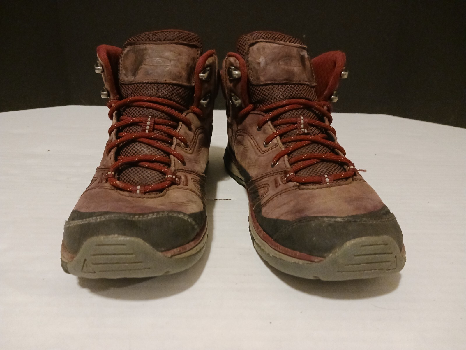 Keen Terradora Mid Leather Hiking Boots Womens 9.5 Pink Maroon Red Waterproof