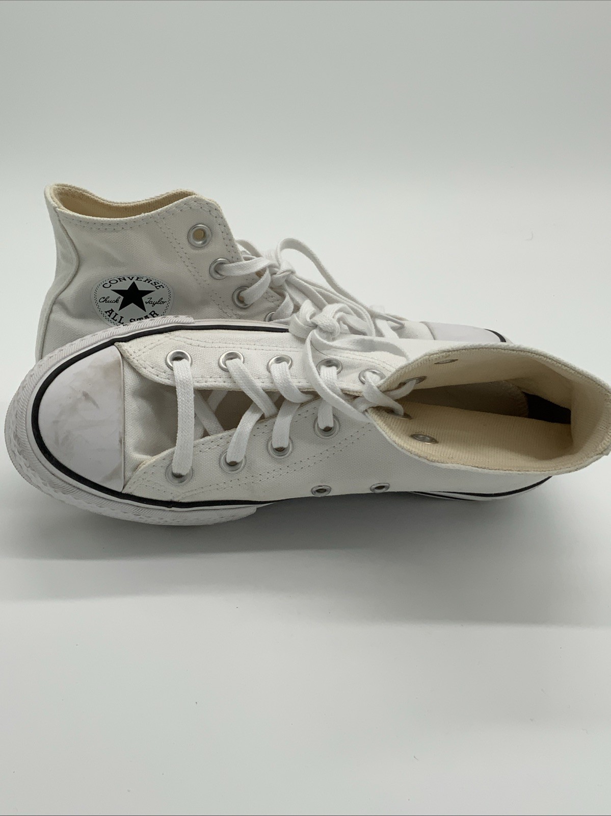 Converse CTAS Lift Hi Platform Canvas Women Size 6 White Used 560846C
