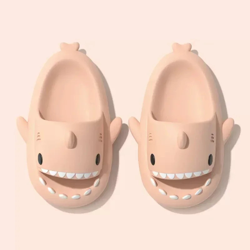 4cm Thick Sole Man Women Shark Slippers 2025 Summer Anti-skid Couple Indoor