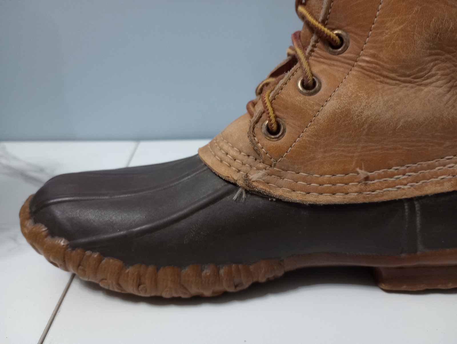LL Bean Maine Hunting Shoe Women 6 Made In USA Outdoor Leather Brown