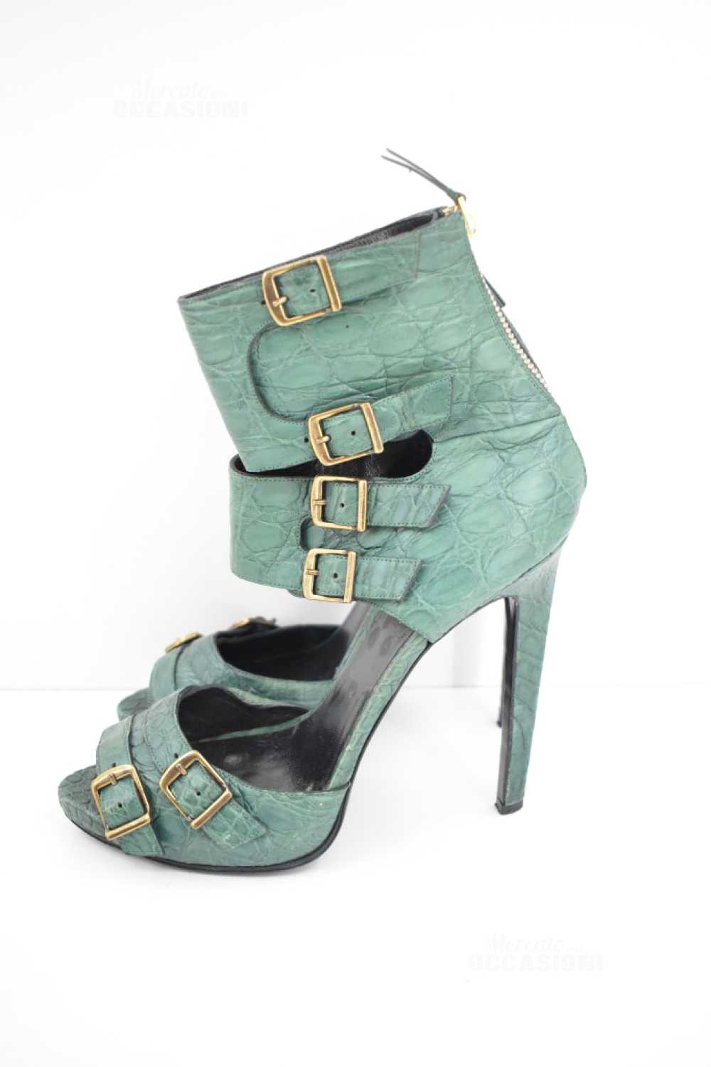 Emilio Pucci Women’s Green Sandals, Size 40, 14 Cm Heel, Real Leather Cocco