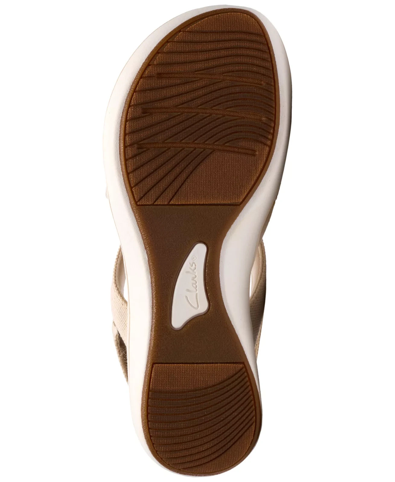 Clarks BreezeRae Ana Women Cream Textile Wedge Sandals 8.5M