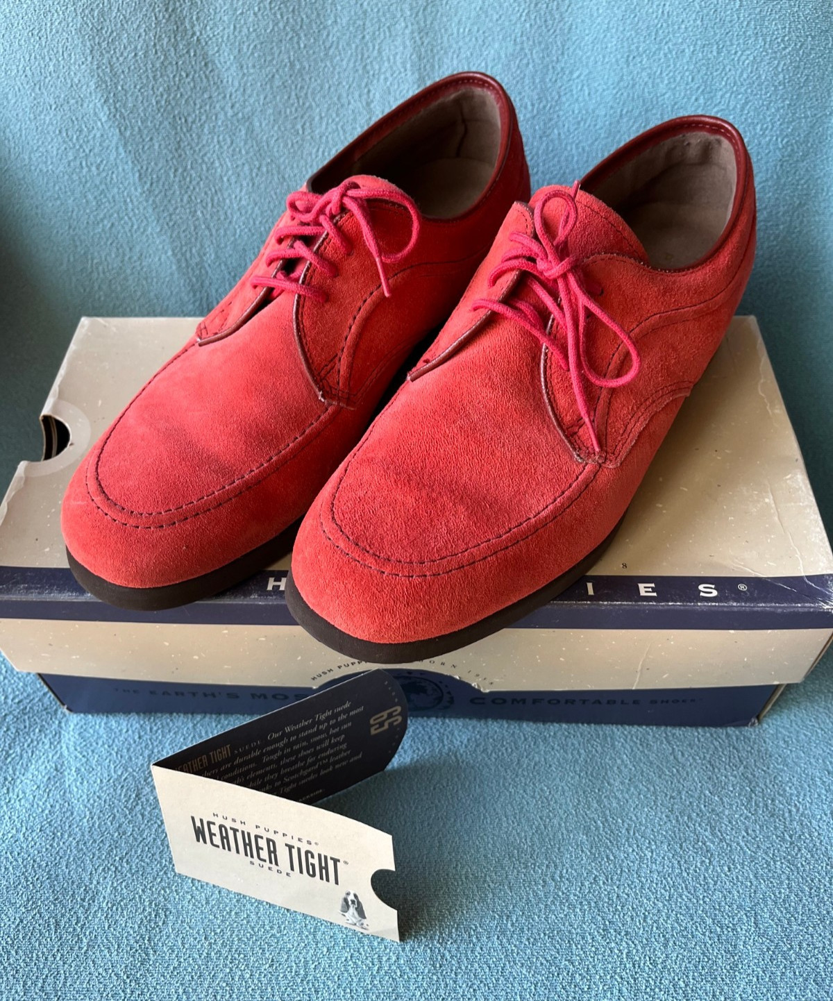 Womens Hush Puppies Wayne Eva Oxford Coral Suede 9M