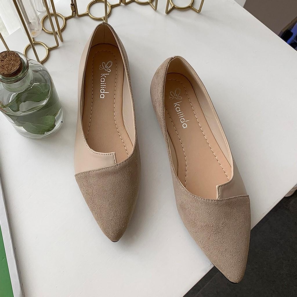 Prety Women Pointed Toe Flats Slip-on Breathable Casual Comfort Shoes Gifted