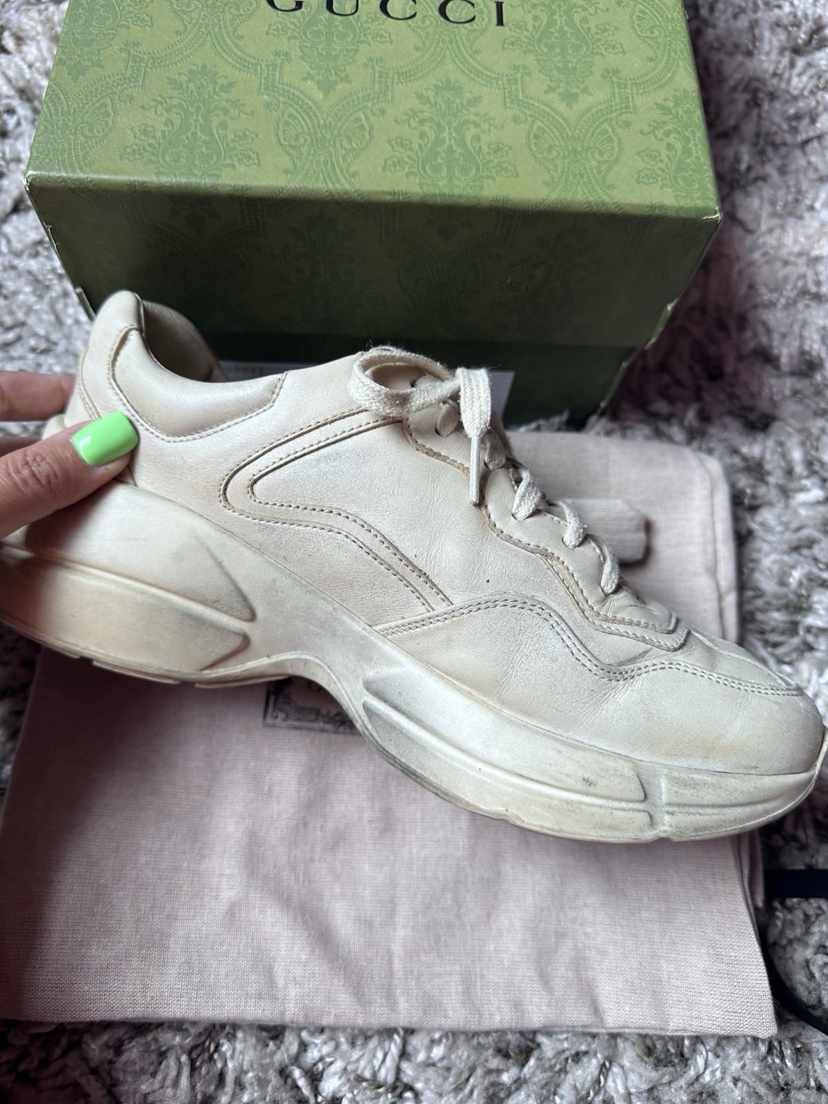 Gucci Womans Size 38.5 Rhyton Sneakers.(Box And Dust Bags) AUTHENTIC!