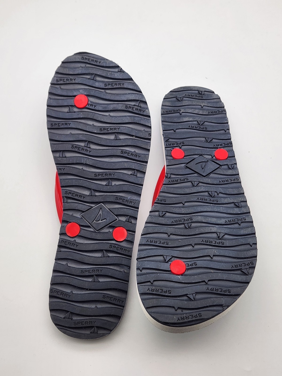 Sperry Wharf Thong Navy/Red Sandals Size 10 M Flip Flops