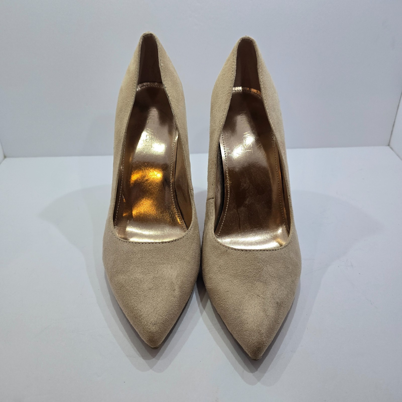 Nine West Natural/Beige Suede Leather Dress Shoes Heels Size 8M