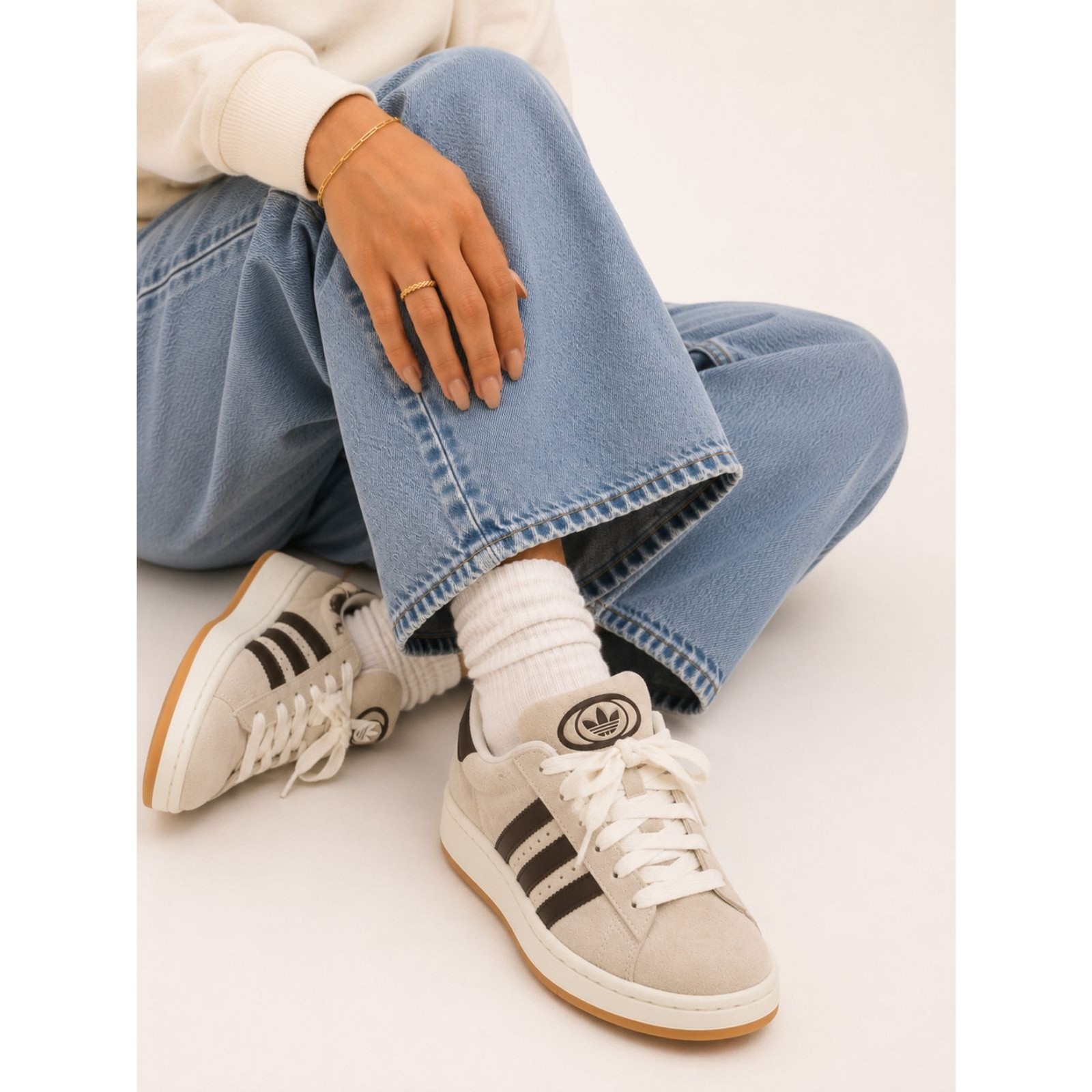 Adidas Campus 00s Crystal White Core Black Suede Sneakers Women’s 7.5 GY0042