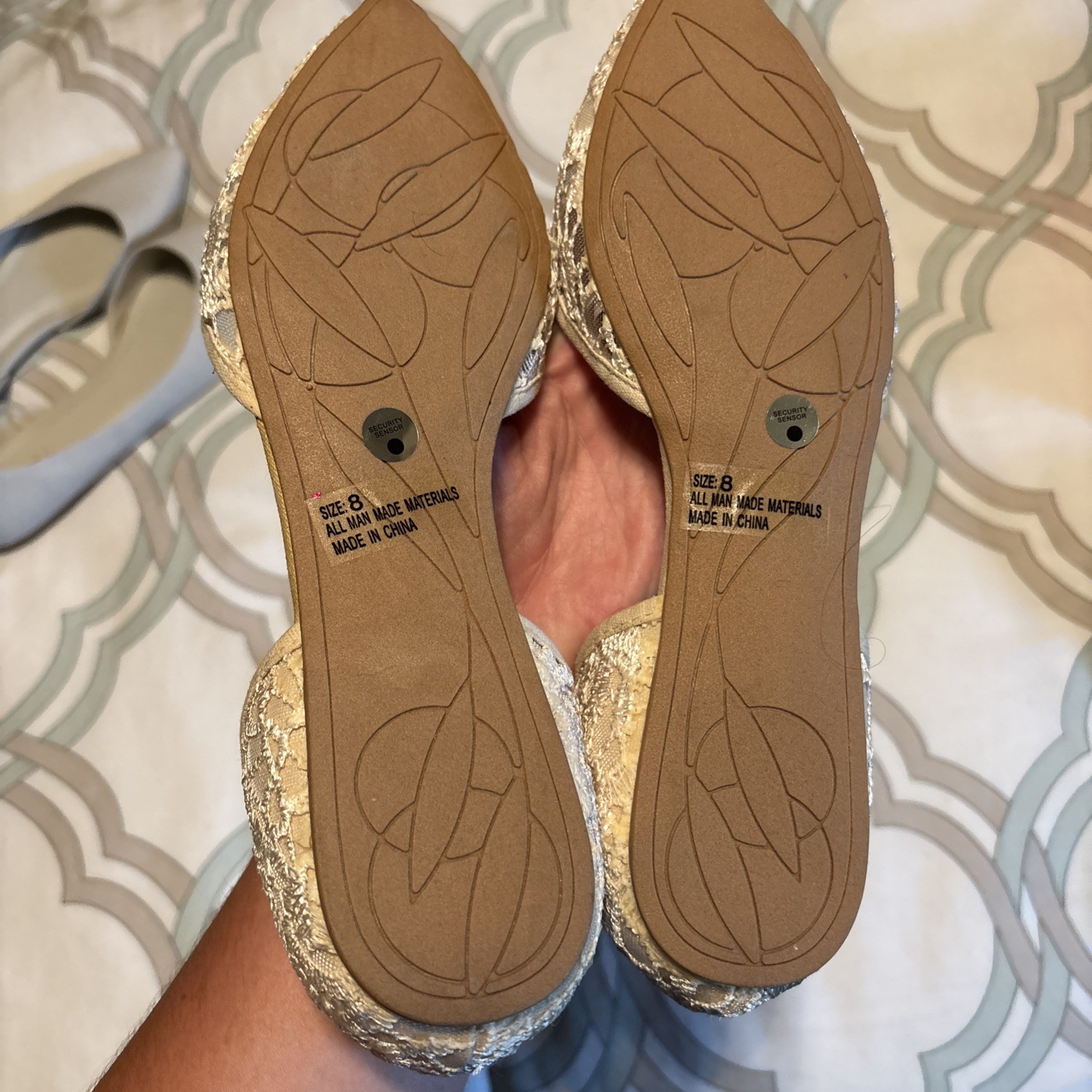 Charlotte Russe Flats White Lace 2 Pairs Size 8