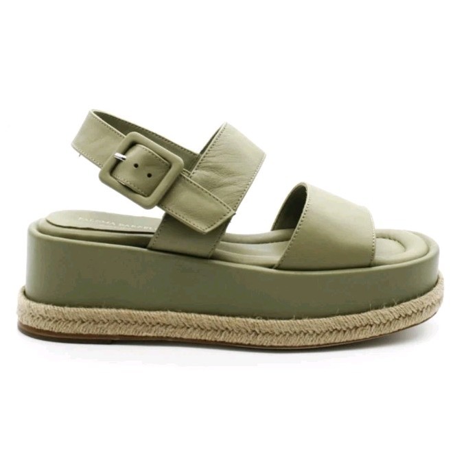 Paloma Barcelo x Anthropologie Adeline Platform Sandal Green Leather Size 8 $595