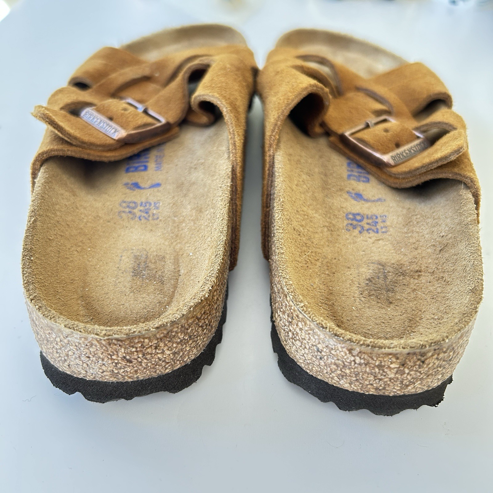 BIRKENSTOCK Lugano Sandals Mink Women’s 38 EU 7-7.5 US Narrow Soft Footbed EUC