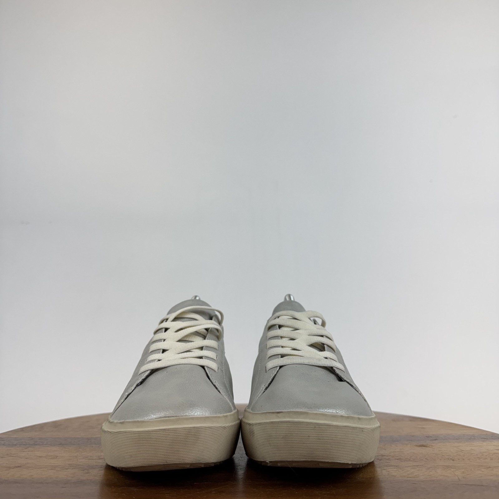 New Womens Dr Scholls Wink Lace Silver Faux Leather Comfort Sneakers Size 8.5 M