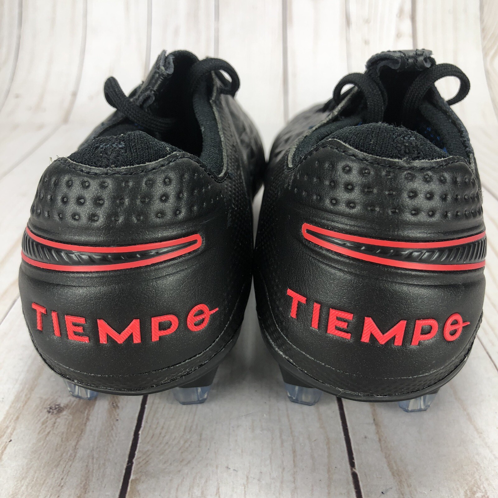 Nike Tiempo Legend 8 Elite FG ACC Soccer Cleats Black Red Size W7/M5.5