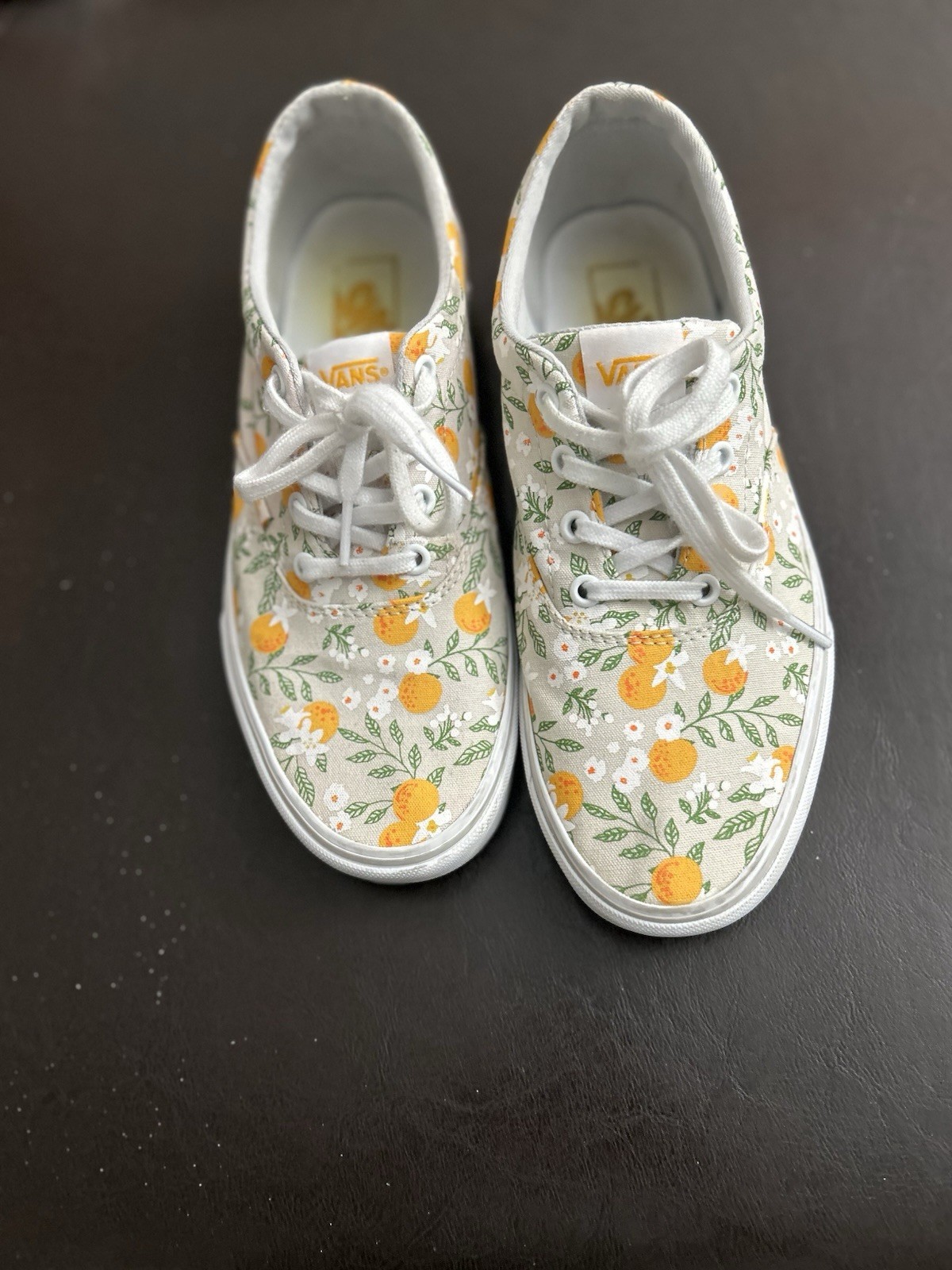 Vans Women’s Floral Doheny White, Green And Orange Sneaker 9.5 M