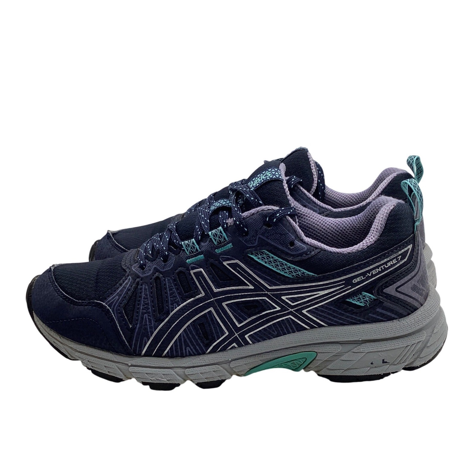 ASICS Gel-Venture 7 Womens Trail Running Shoes Navy Blue Lavender 1012A476