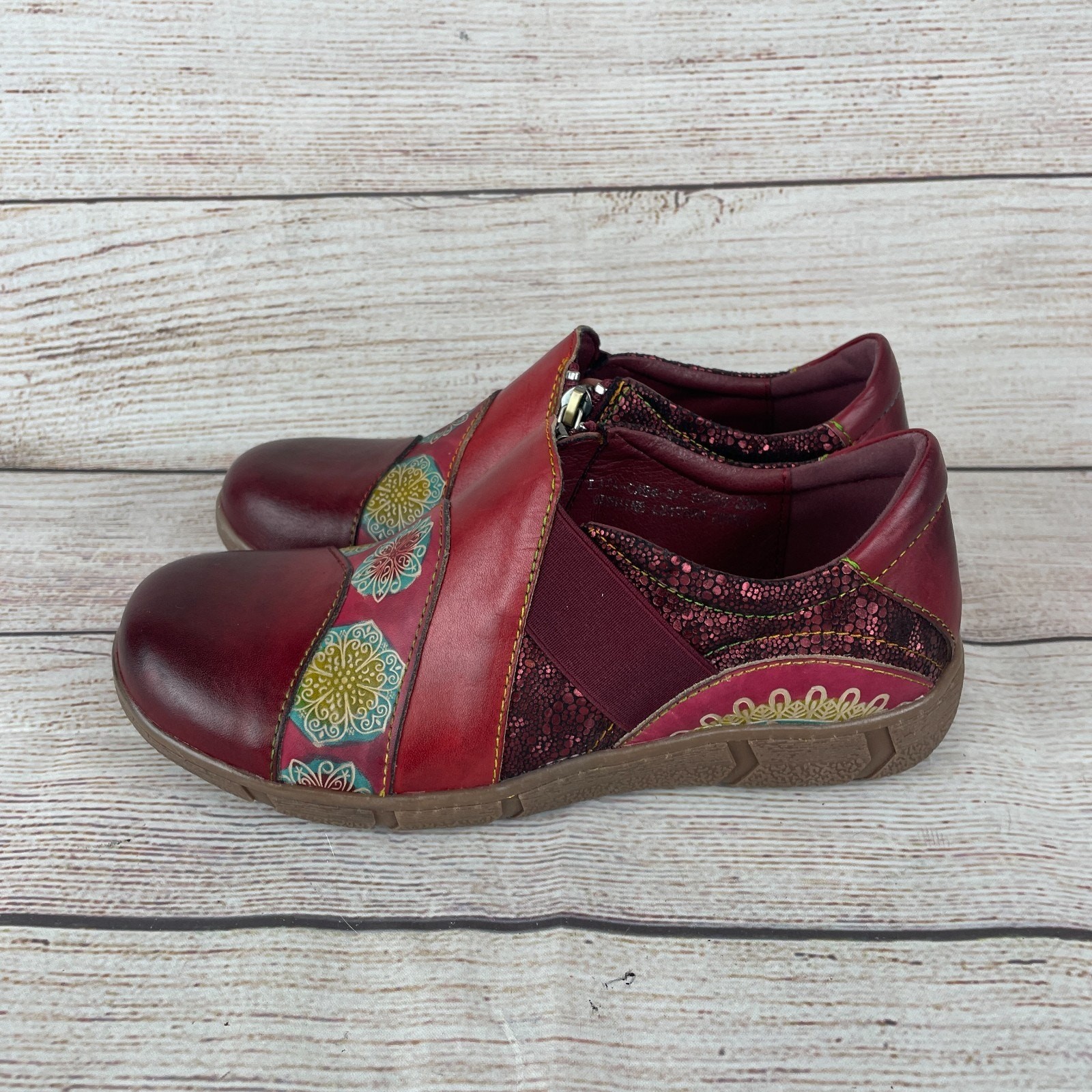 L’Artiste by Spring Step Lata Womens EU 37 US 6.5-7 Slip On Shoes Cabernet Mult