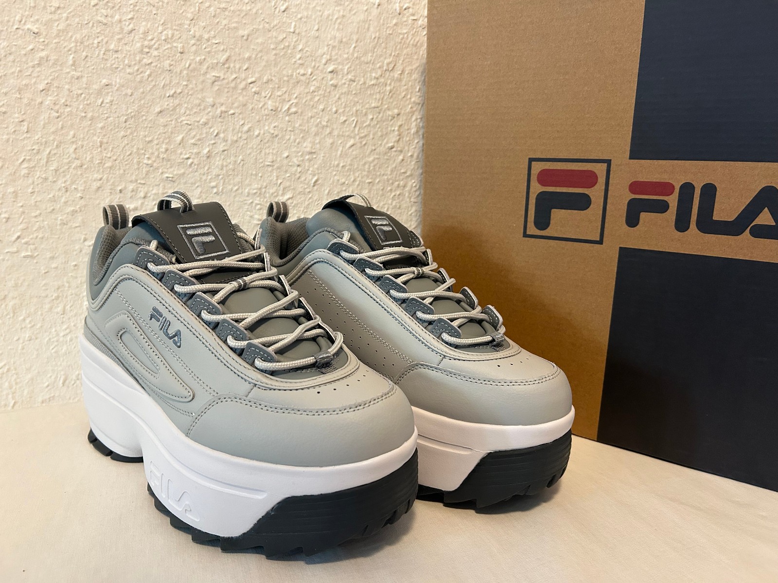 Fila Disruptor II Wedge Platform BNIB ggry/monu/wht