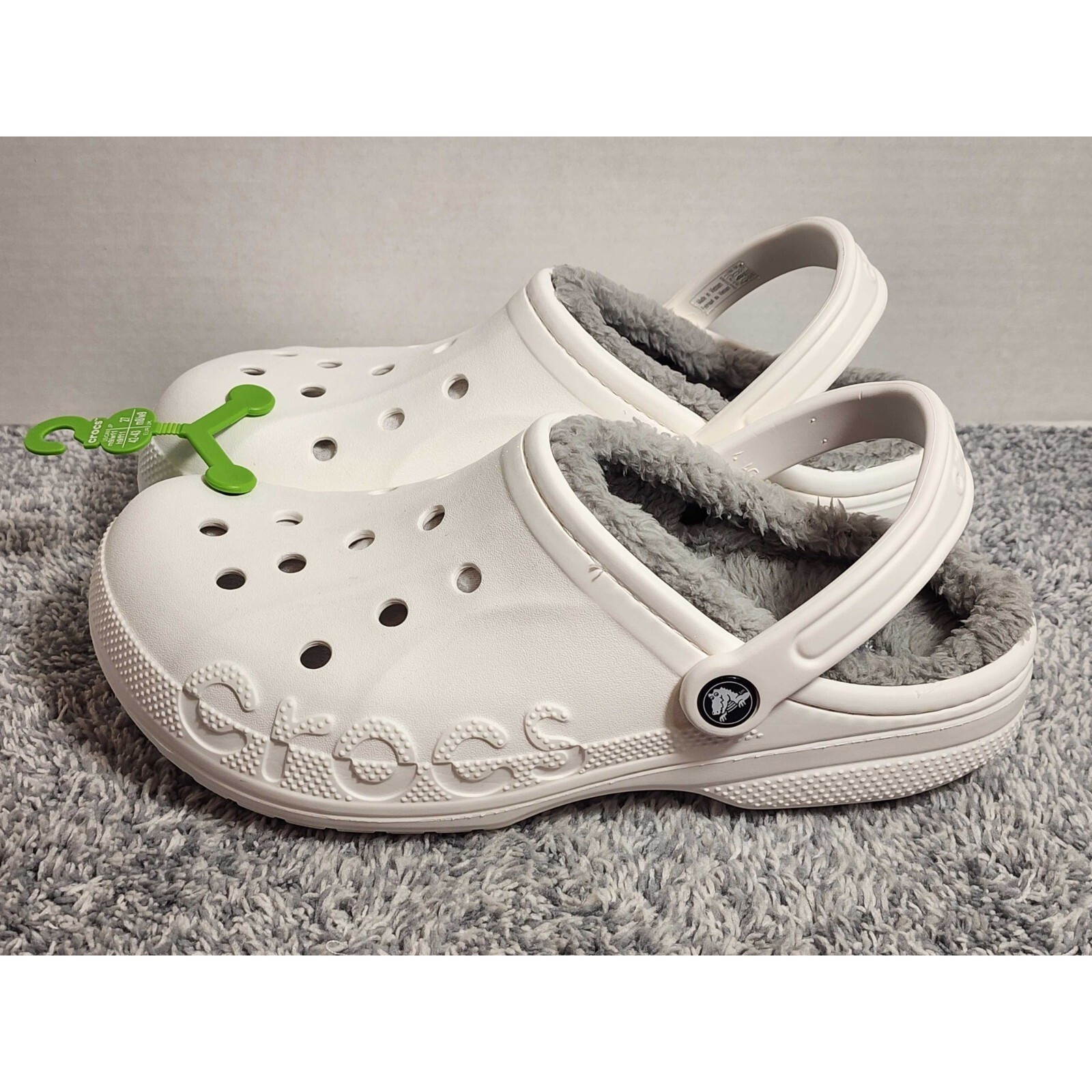 with box Crocs Baya Lined Clogs White Size Womens 11 Mens 9 Slip On Faux G2U