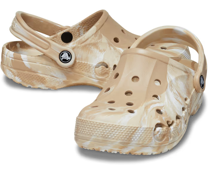 Crocs Baya Marbled Clog, Chai/Multi 206935-2ZM, Slip-On, Unisex W8/M6 NWT