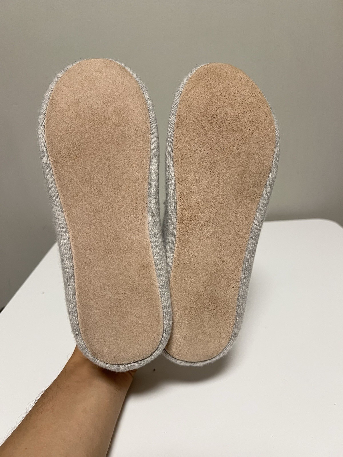 N. PEAL 100% Cashmere Women’s Slippers Fumo Gray EU 39-40 US 9-9.5