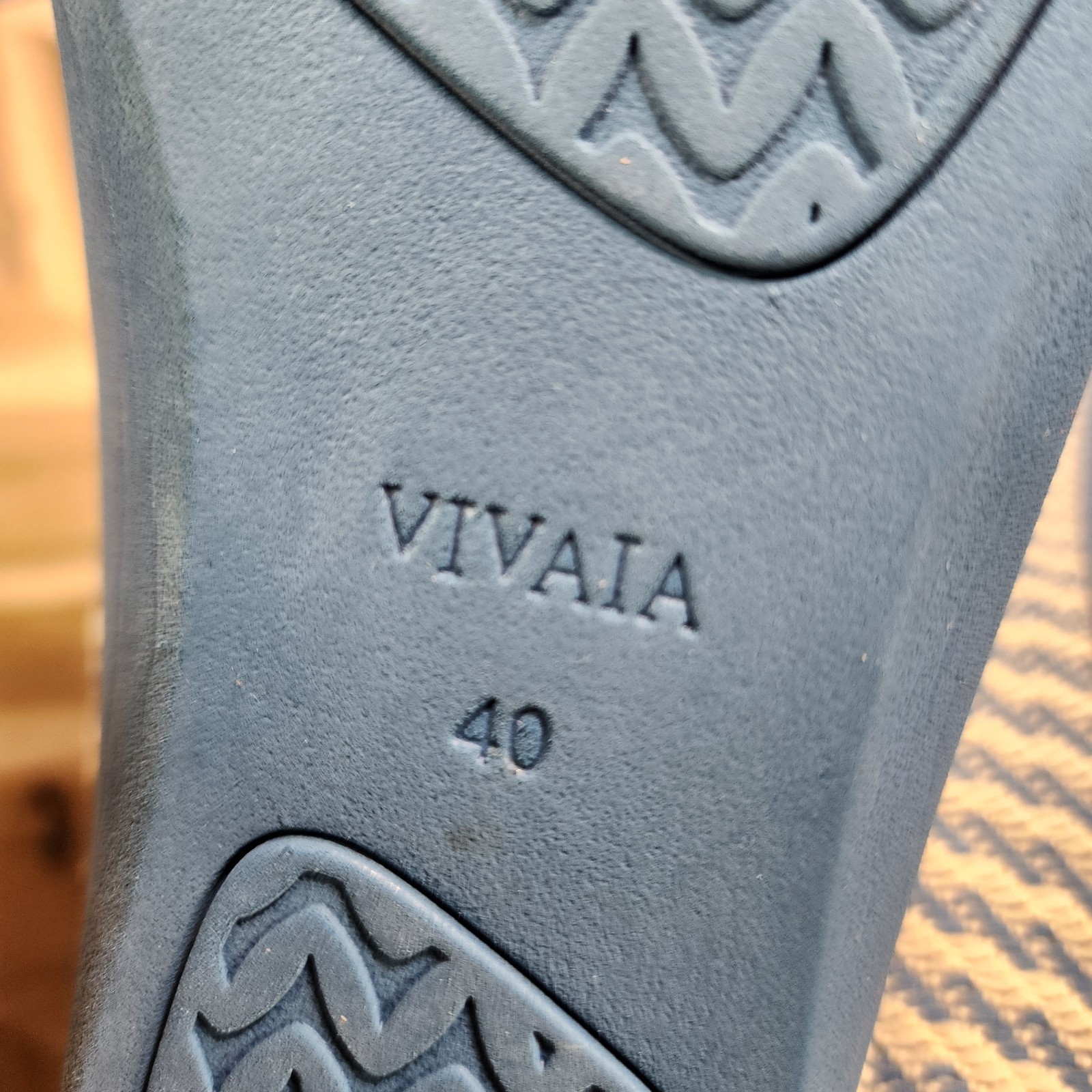 Vivaia Margot 2.0 Flats Denim Stripe Knit Square Toe Shoes Size EU 40 US 9 EUC