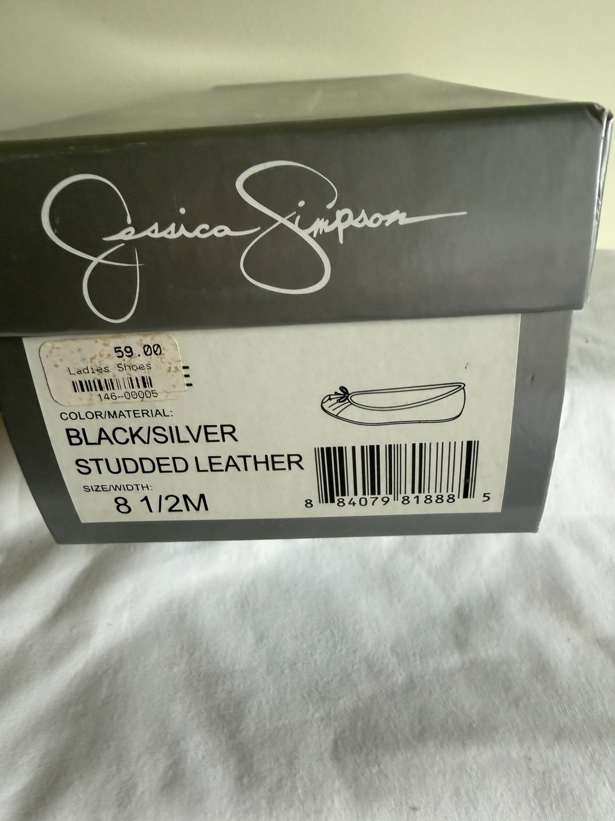 Jessica Simpson Black/Silver Studded Leather flats