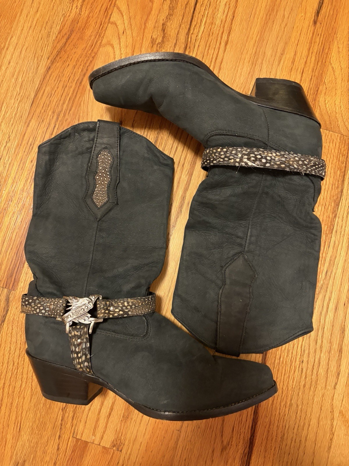 Vintage Angels Wonens Black Western Cowboy Boots US Size 8 Style 803101 MPN
