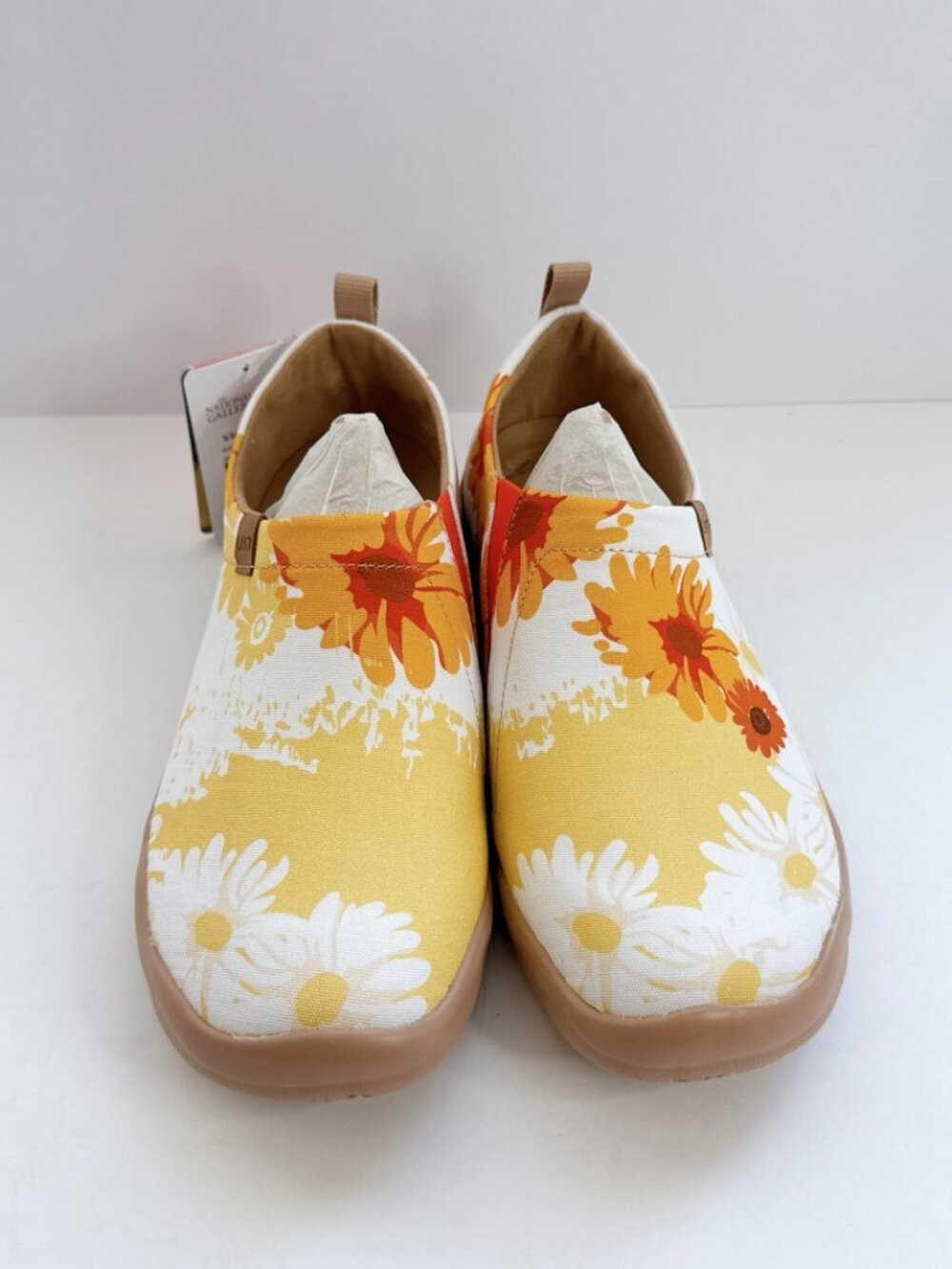 NWT Women’s Size 10.5 UIN Van Gogh Sunflowers Canvas Slip-On Shoes Art Flats