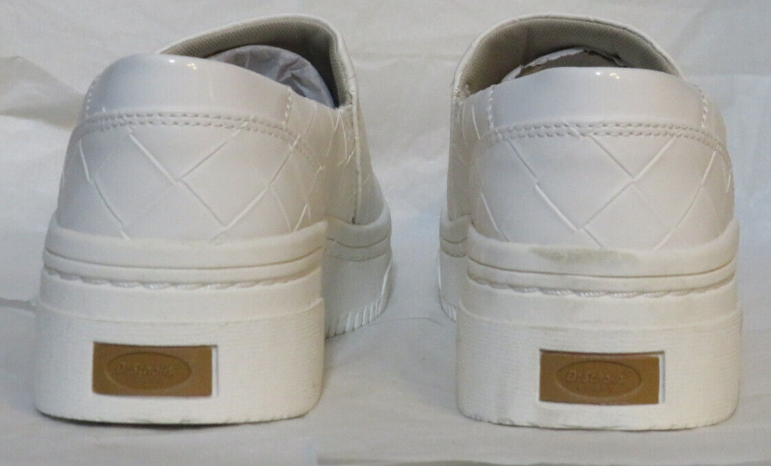 DR. SCHOLL’S WOMEN SNEAKER US 9.5 M MADISON NEXT, WHITE SLIP-ON FAUX LEATHER NIB