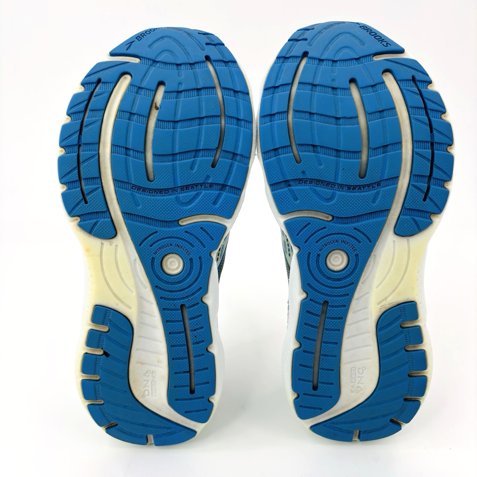 Womens 7.5 B Brooks Glycerin GTS 20 Green Blue Athletic Running Shoe 1203701B494