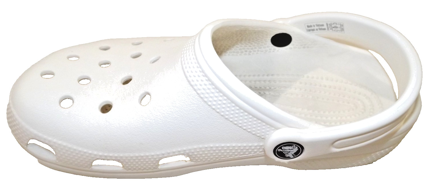 Crocs Unisex Adult Classic Unlined Clog Shoes Mens Size 7 Womens 9 White