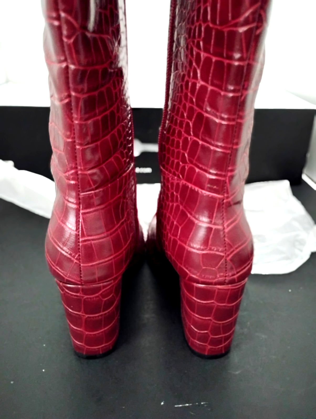 Nine West Womens Adaly Faux Leather Tall Knee-High Boots Red 6.5 Medium (B M)