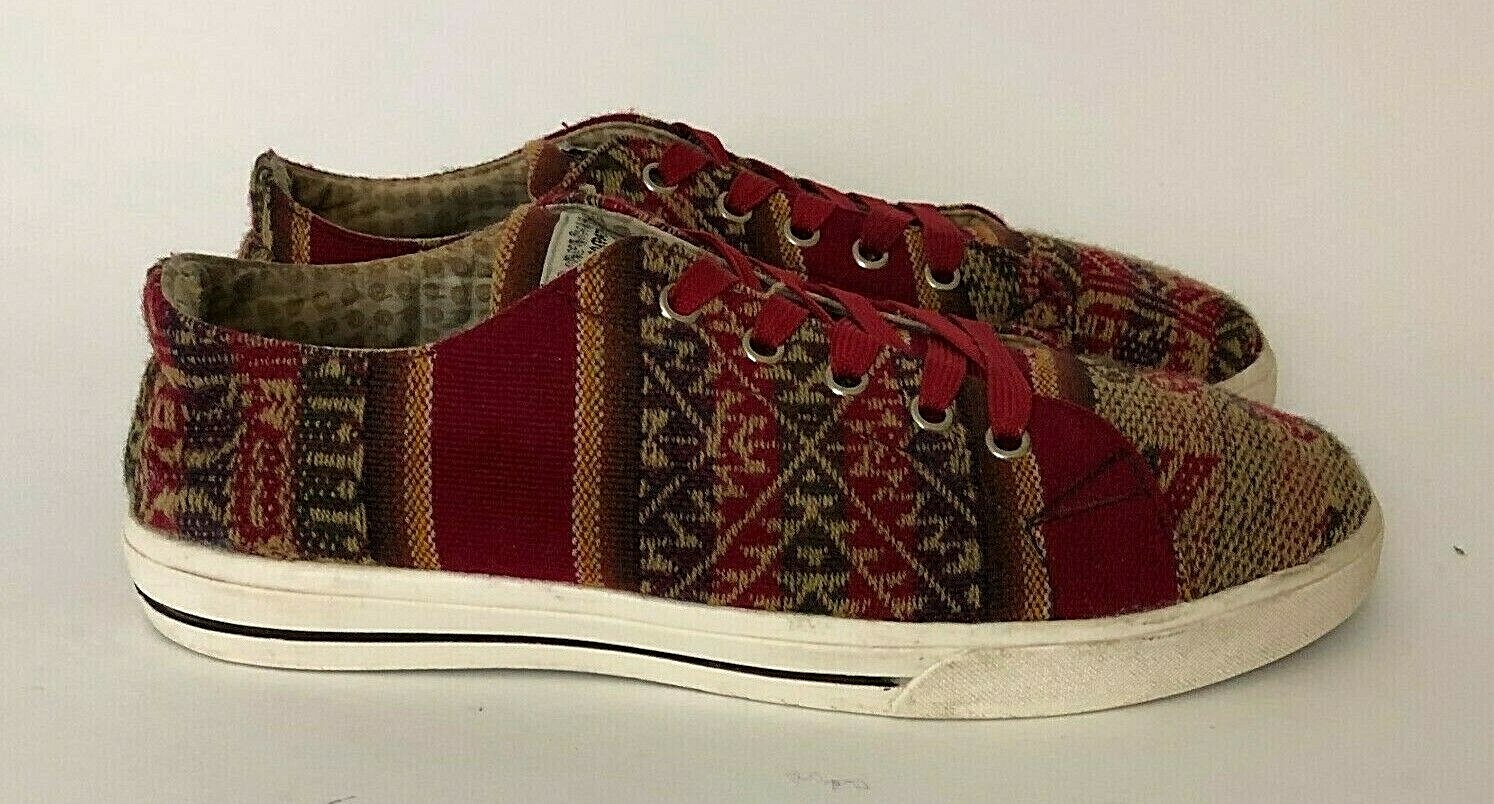 Phuyupata Peruvian Unisex Shoes Red Brown Aztec Andean Print Womens 7 Mens 5