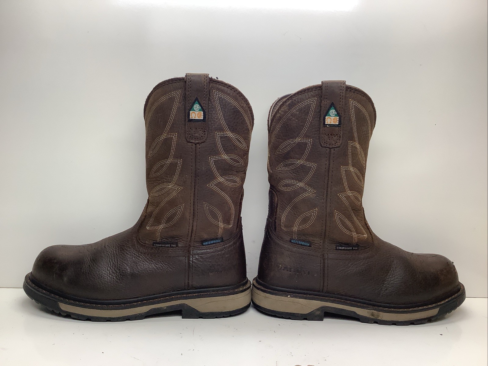 WOMENS ARIAT ATS WATERPROOF DARK BROWN STEEL TOE SIZE 7 B