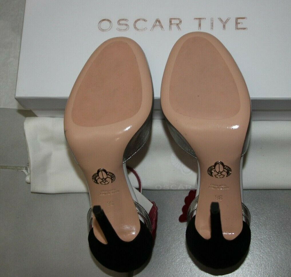 Oscar Tiye Malikah Suede-Leather Ankle Strap Angel Wings Sandal US 6/IT 36 $750