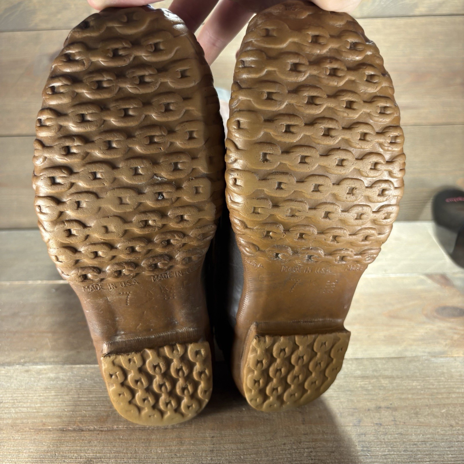 Ll bean duck boots womens size 7 shoes brown tall leather waterproof hunting