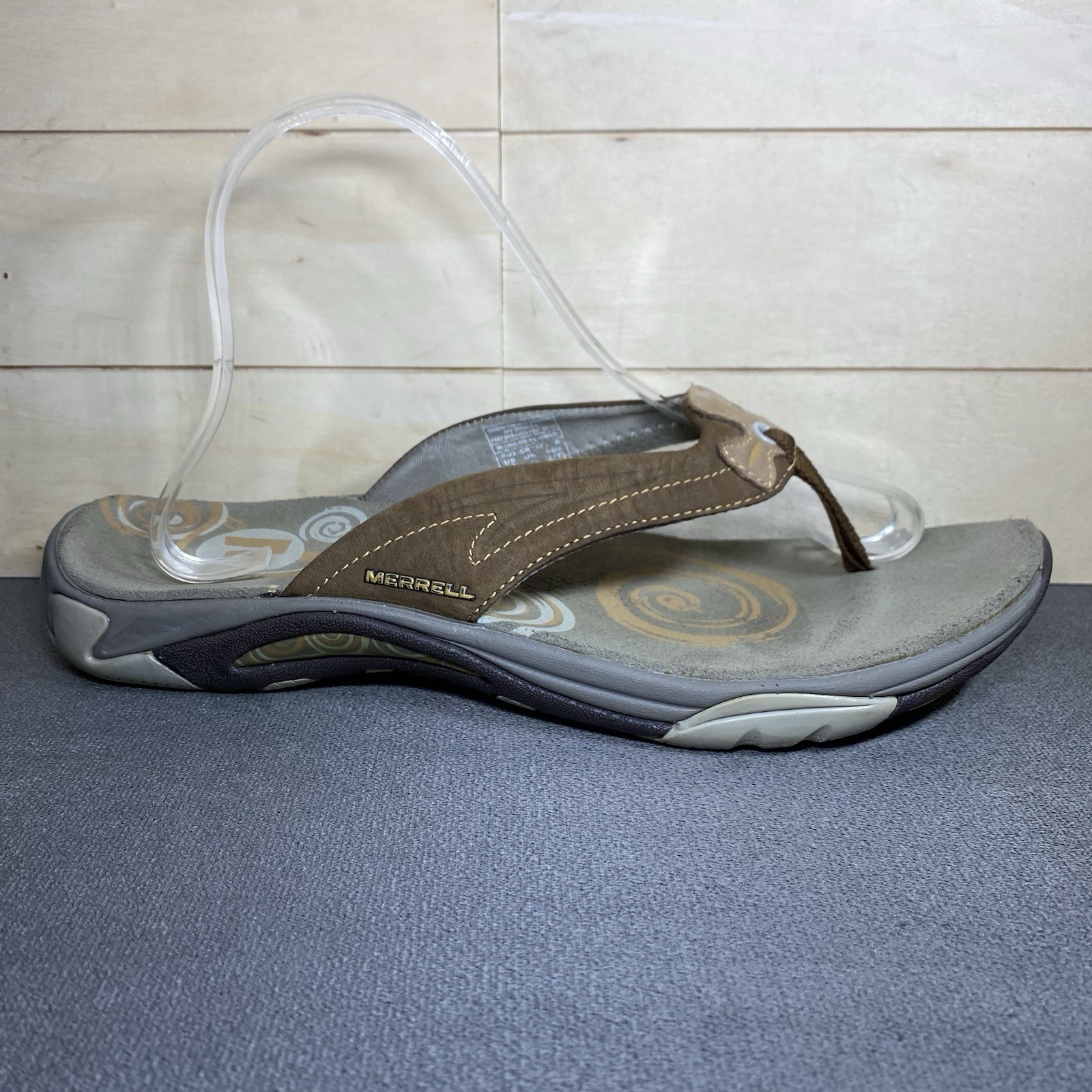 Merrell Siren Flip-Flops Sandals Women’s Size 10 Shoes Brown Leather Vibram