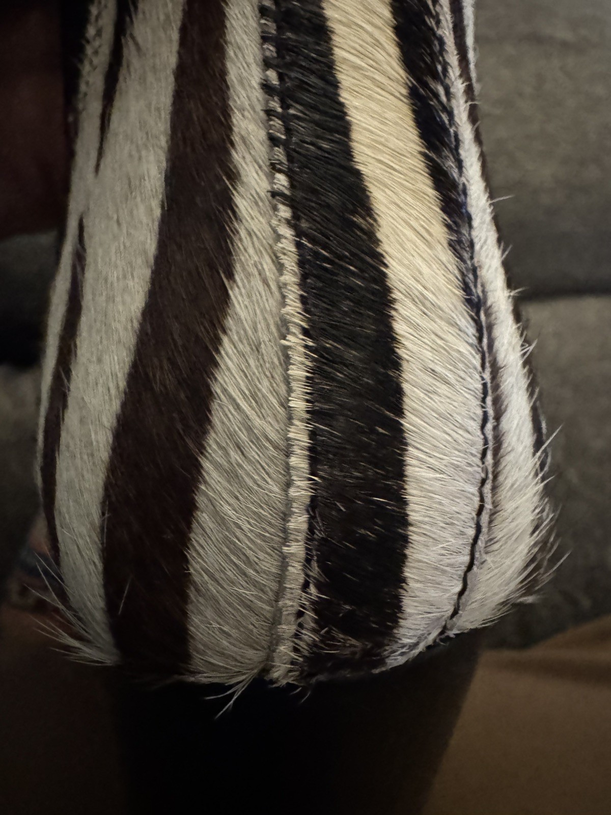 Y2K Soles Zebra Haircalf Chelsea Ankle Boots Women’s 7 Chunky Block Heel Vintage