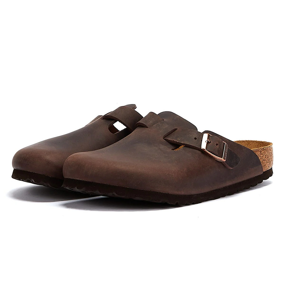 Birkenstock Boston Habana Classic Oiled Leather Soft Footbed Clogs Women’s Shoes