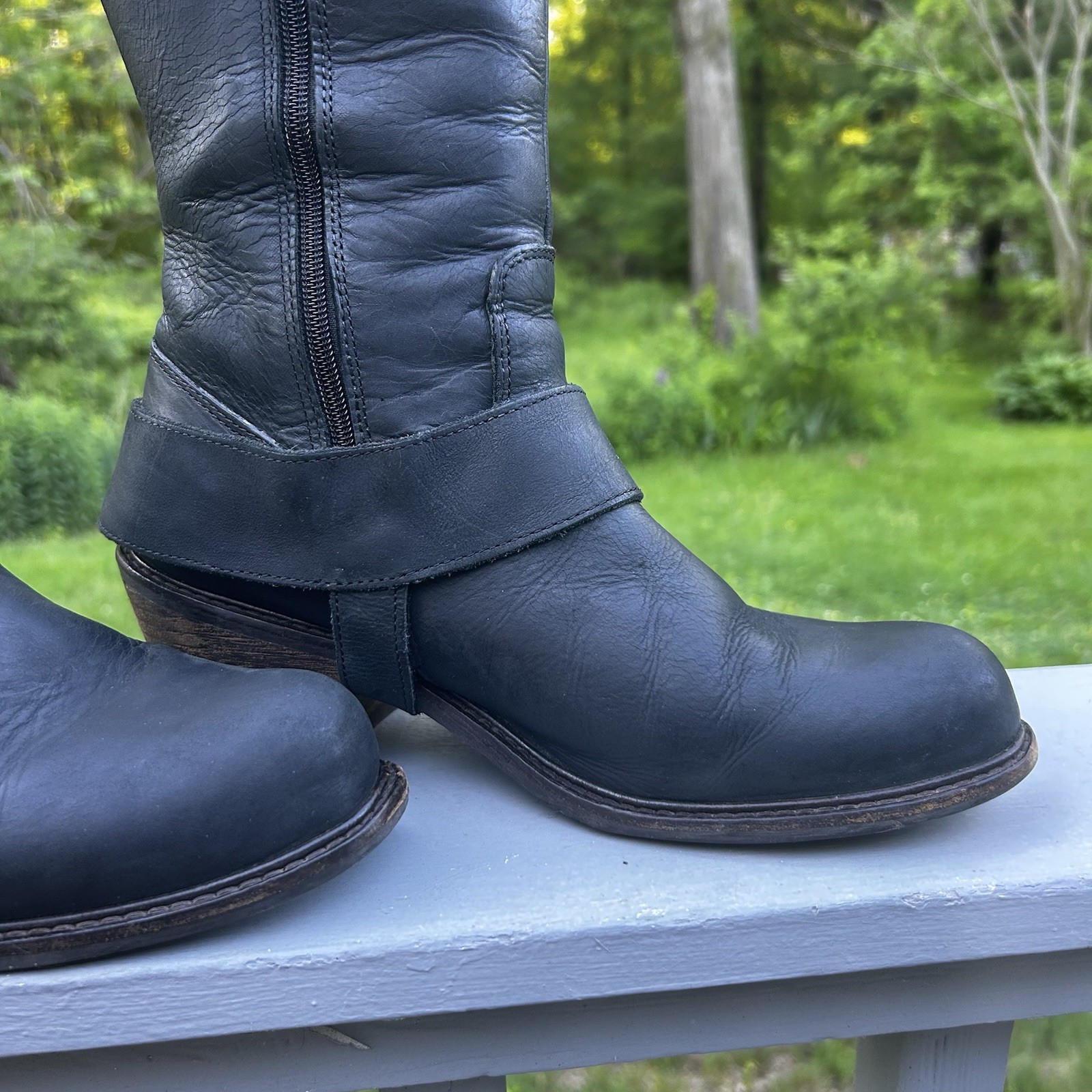John Fluevog Adriana Luna Tall Buckled Leather Riding Boots *SEE SIZE NOTES!*