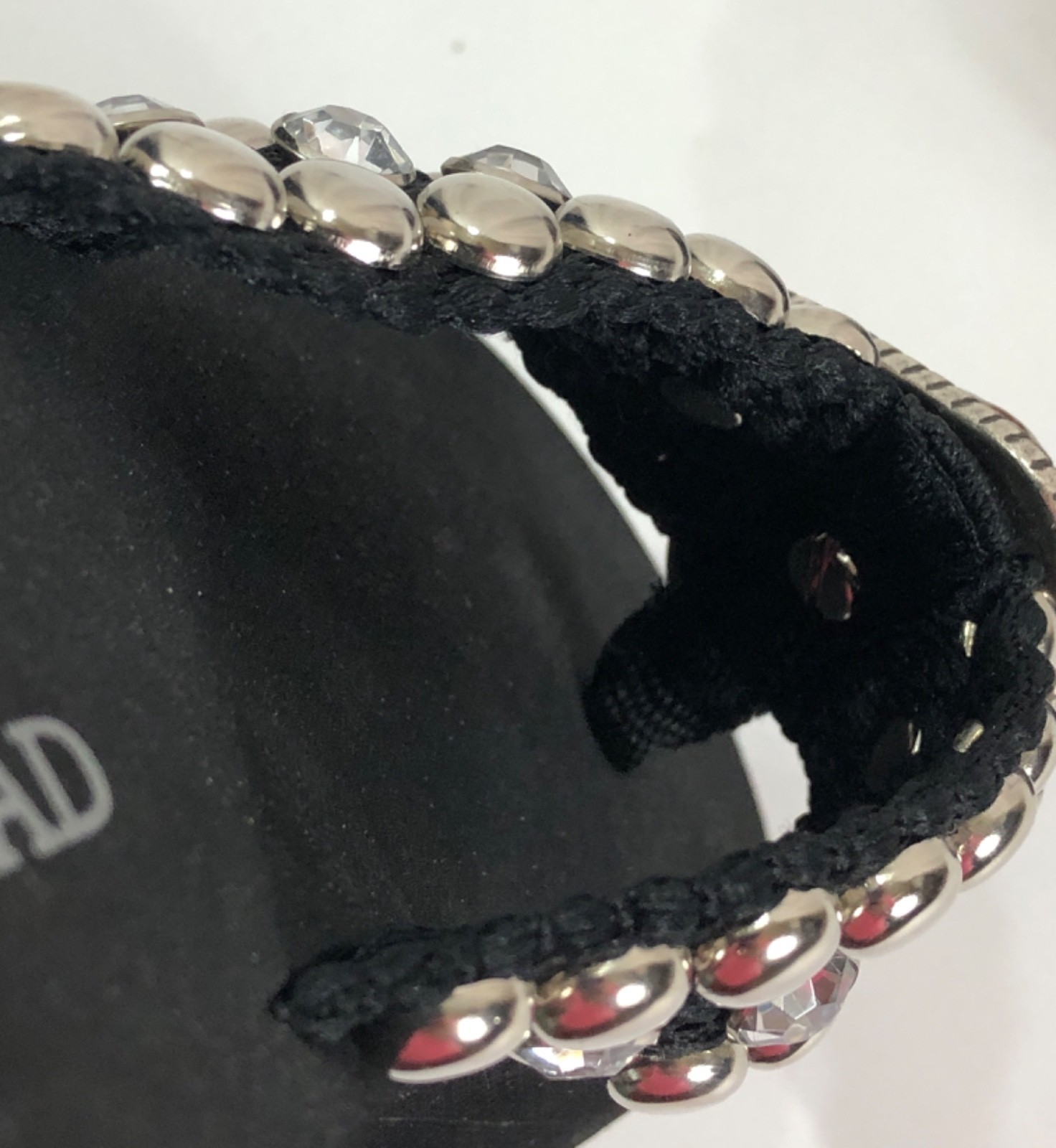 Nomad Football Sandals Flip Flop Thong Black Rhinestone Studs – Women Size 6