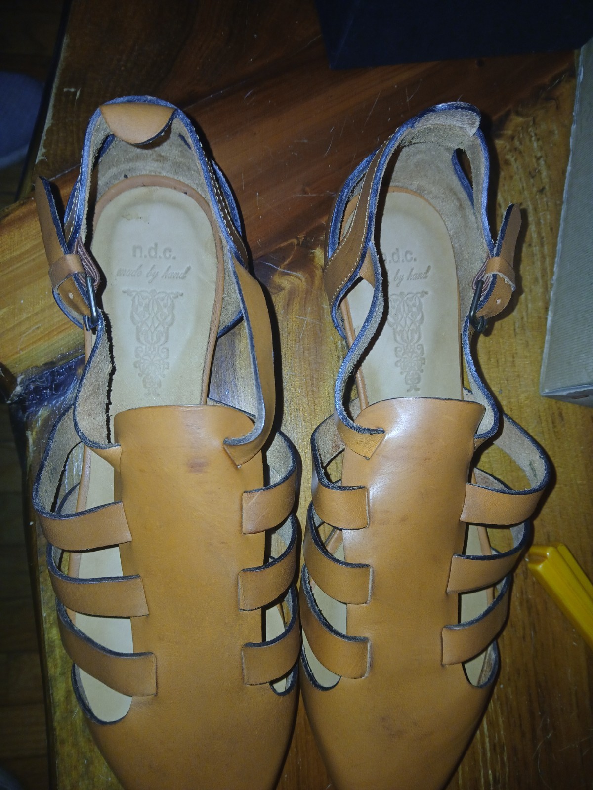 Size 39.5 Hand Made N.d.c. Leather Sandals Brown