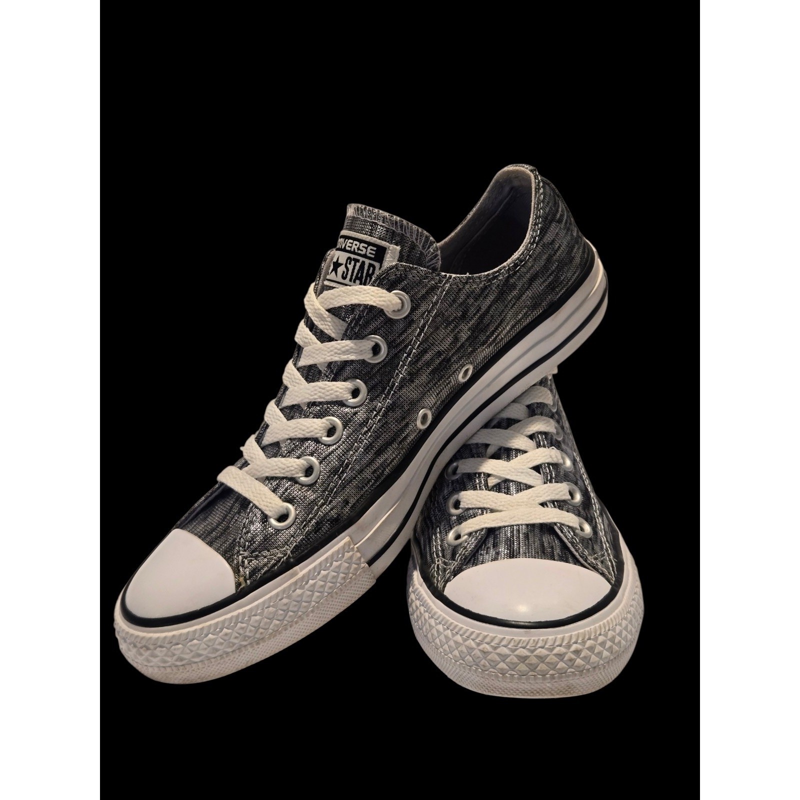 Converse Chuck Taylor All Star Low Grey Space Dye Knit Sneakers Womens 7.5