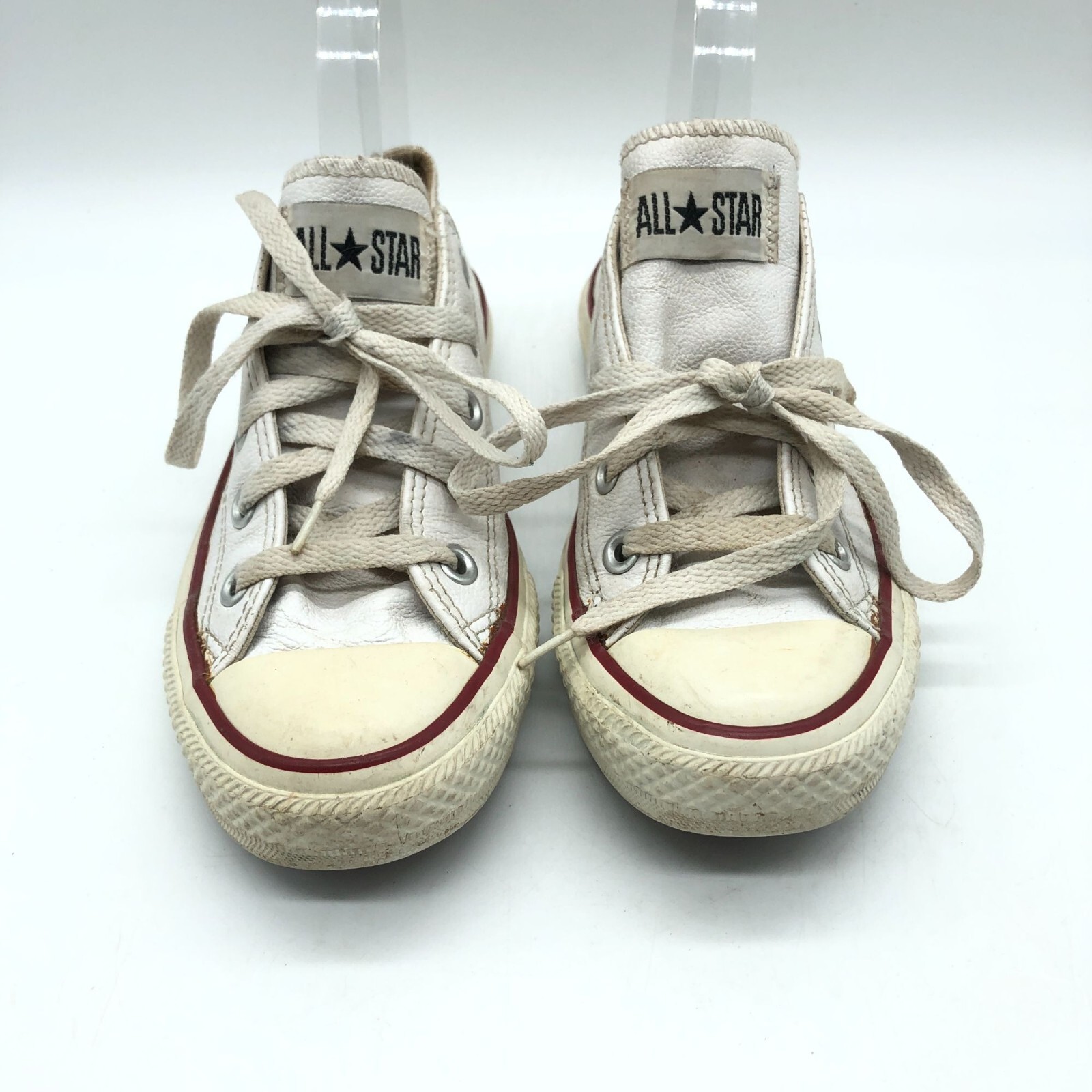 Converse All Star Low Top Sneakers Leather White Mens 4 Womens 6
