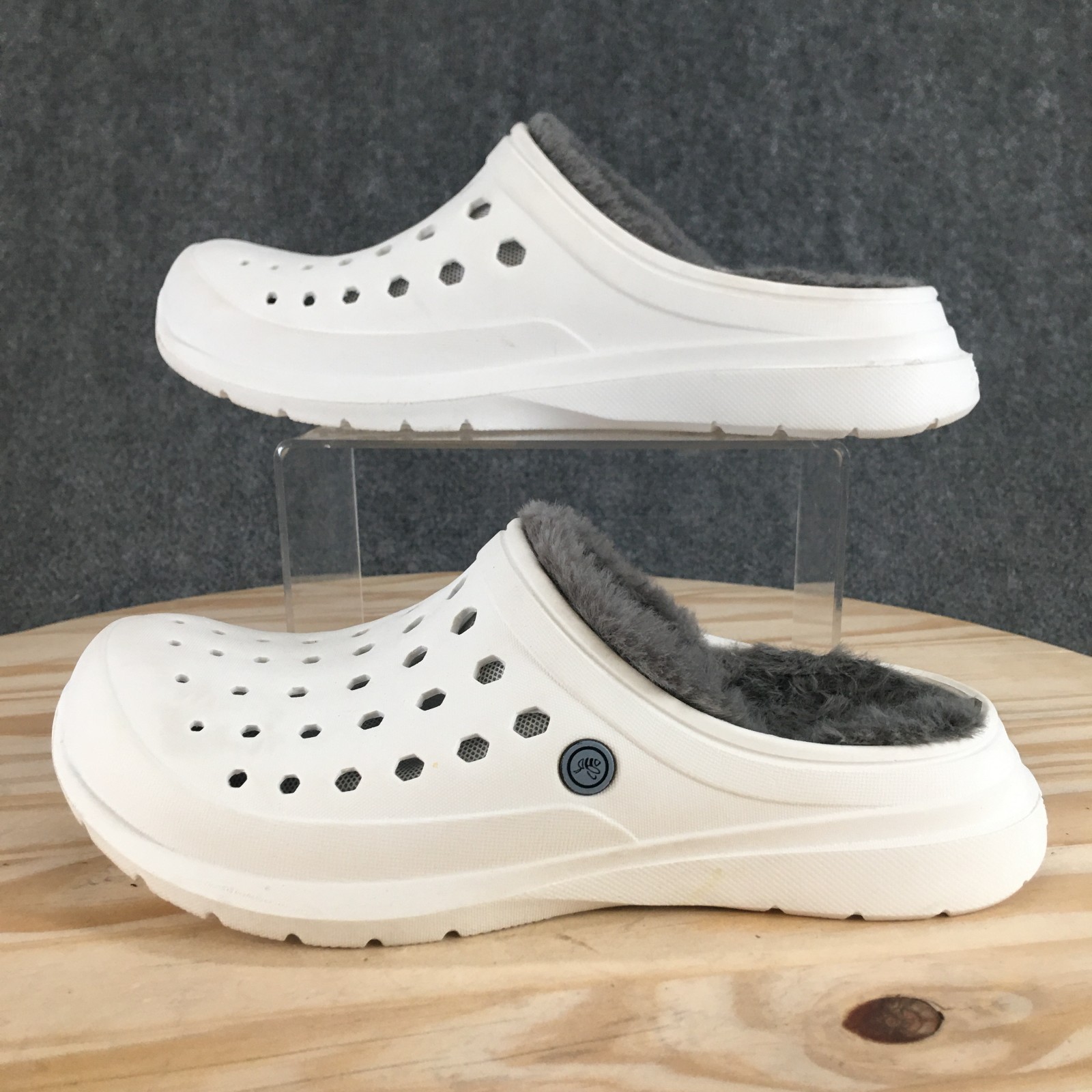 Joybees Shoes Womens 8 Cozy Lined Slip On Mule Clogs White Rubber Casual Comfort
