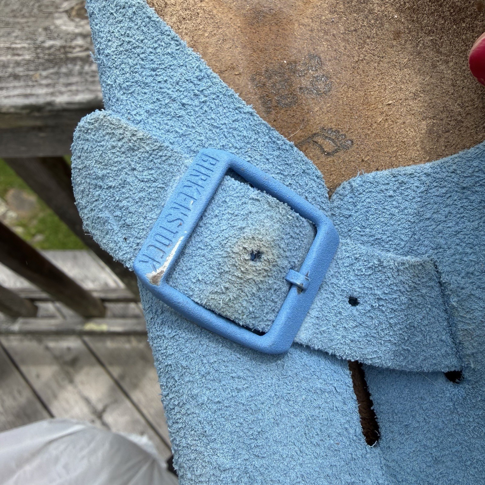 BIRKENSTOCK Sky Blue Suede Leather Boston Clog Unisex Size 39 Regular Wide $142