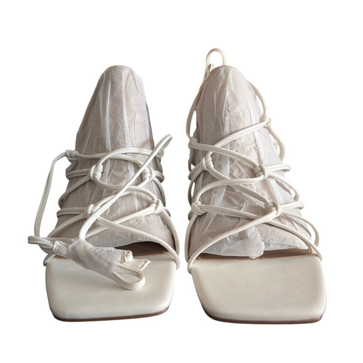 Faryl By Farylrobin Zayne Womens 12 White Block Heel Square Toe Strap Closure