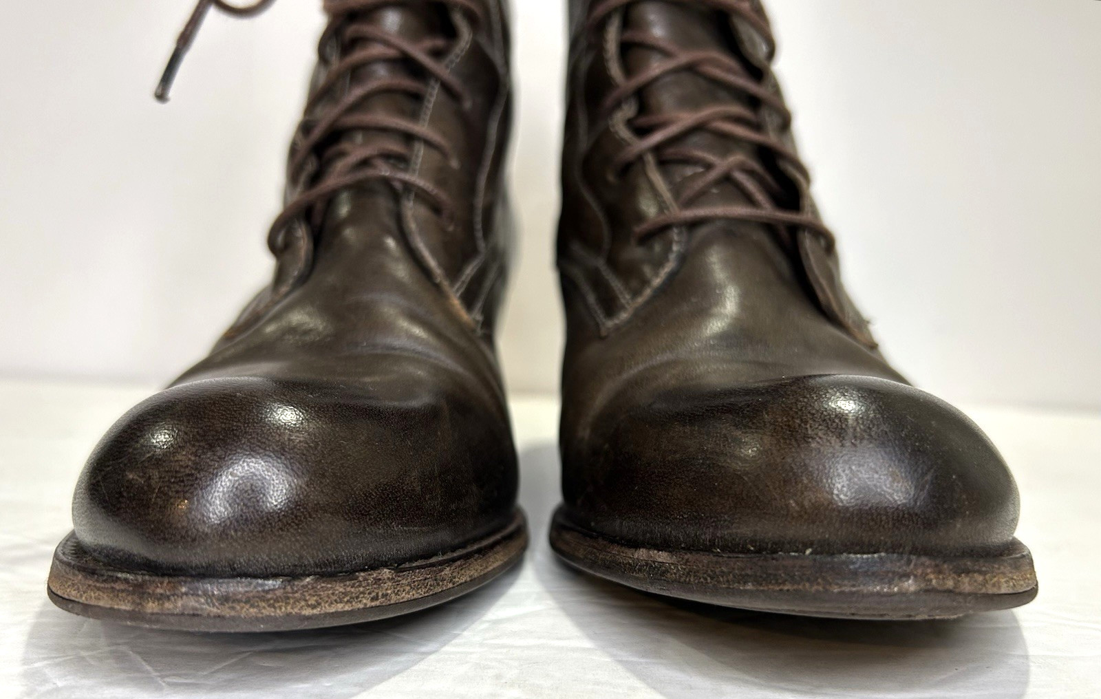 N.D.C. Made by Hand Ankle Boots Women 40 9.5 Brown Leather Lace-Up Heeled Spain